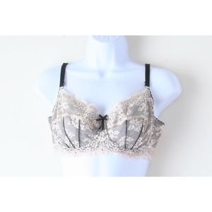 Elle Macpherson Balconette Bra E75-261 Sweet Sexy Feminine Floral Lace 32DD/32E